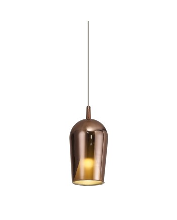 ELSA * COLGANTE CRISTAL COPA - E27 - COBRE + OPAL ( SIN BASE)